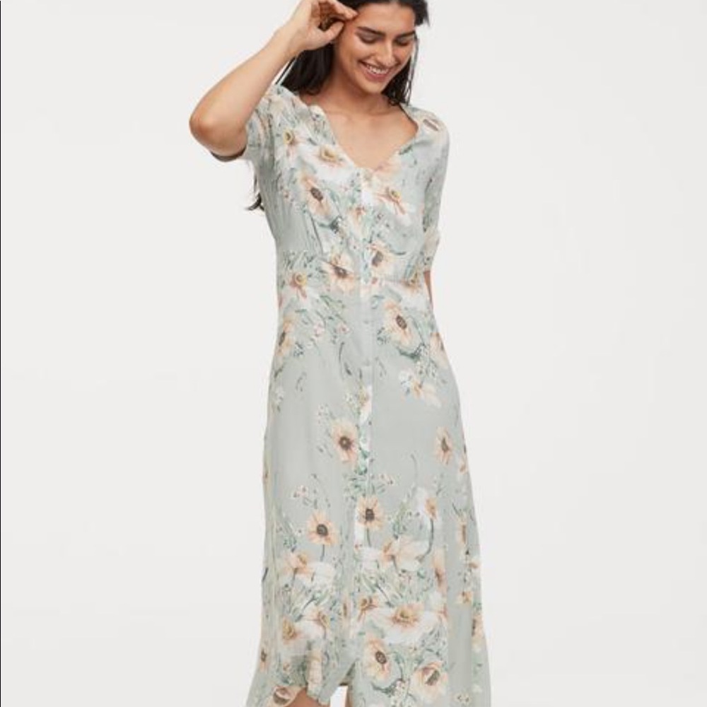 H&M Sage Floral Maxi Dress
